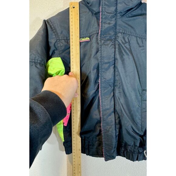 Vintage Columbia Bugaboo Retro 90’s Neon & Black Ski/Snow Kid’s Winter Jacket S - Picture 6 of 9
